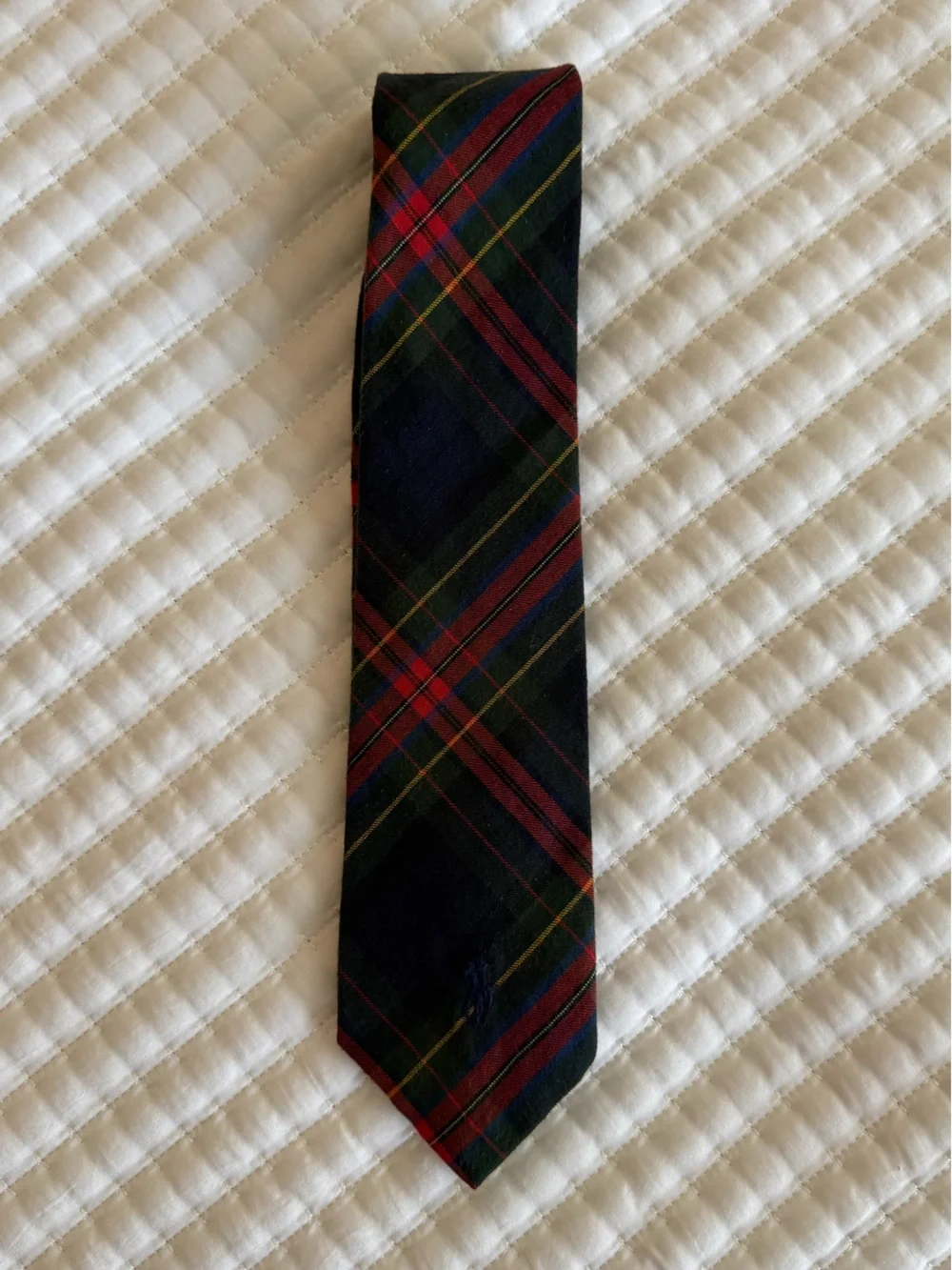 Ralph Lauren VTG Tartan Plaid Tie in Navy, Red & Green